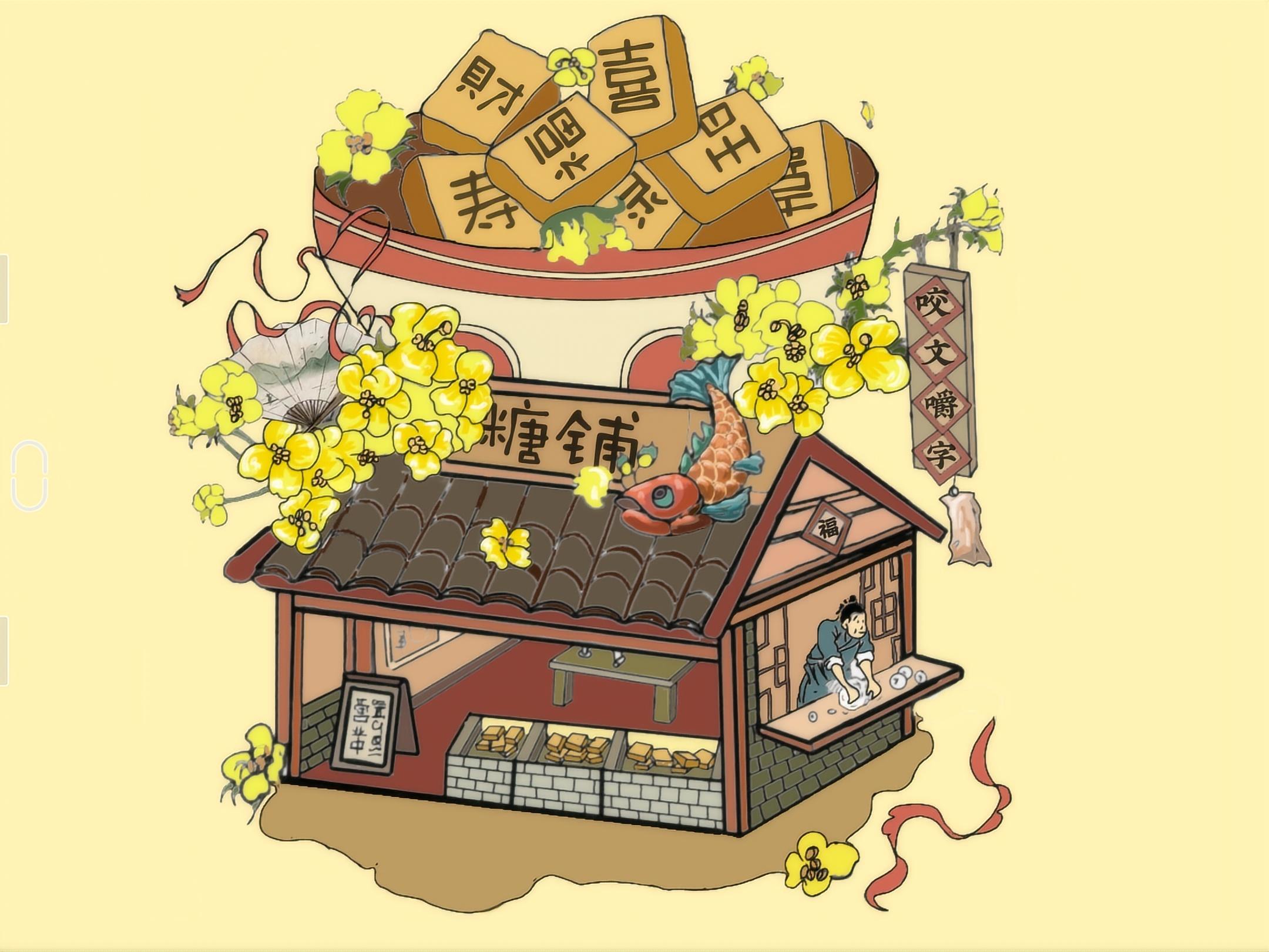 2021级学前教育专业翁业鑫、王敏、陶研、叶诗雨——文创设计作品《咬文嚼字，乡梦启航》